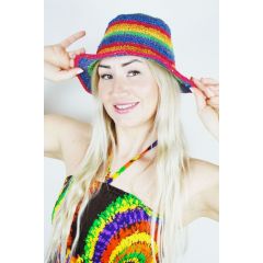 rainbow crochet hat